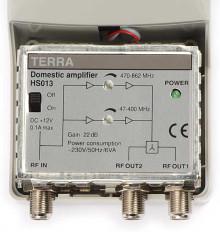 Pastiprinātājs HS-013 (12V) Terra VHF/UHF 1we/2wy