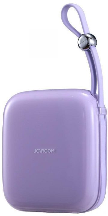 Joyroom Jelly Series JR-L002 10000mAh 22,5W PD QC powerbank ar kabeli 1x USB-A 1x USB-C violeta krāsā