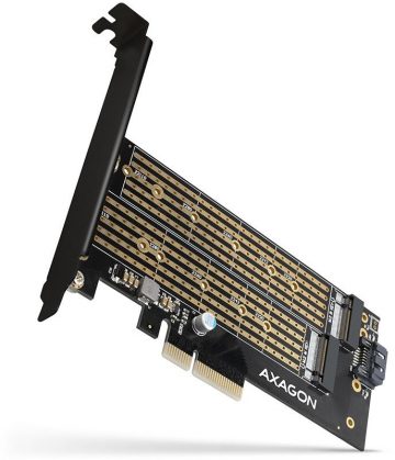 Axagon PCEM2-D PCIe NVME + SATA M.2 adapteris