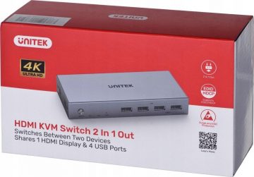 KVM-переключатель Unitek V307A 4K HDMI 2.0 2-в-1 KVM-переключатель Unitek V307A 4K HDMI 2.0 2-в-1