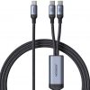 2in1 USB-C / 2x USB-C Joyroom Speedy SA21-1T2 150cm 100W pīts kabelis melns