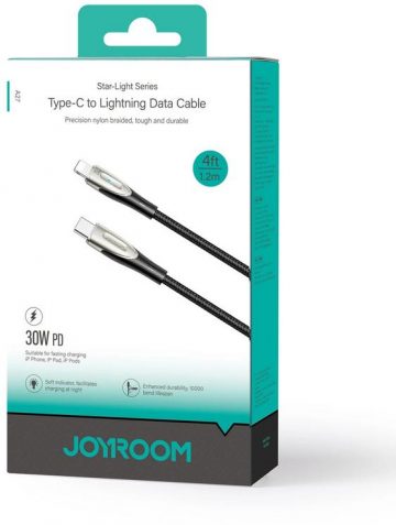 USB-C / Lightning Joyroom Star-Light Series SA27-CL3 120cm 30W pīts kabelis melns