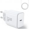 Joyroom tīkla lādētājs JR-TCF06 20W PD 3.0 QC 3.0 1x USB-C balts + kabelis