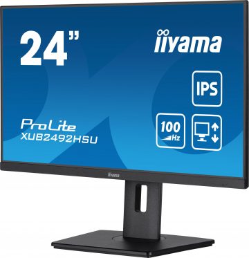 LED monitors IIYAMA XUB2492HSU-B6 24 collu IPS HDMI DP USB 0.4ms 100Hz