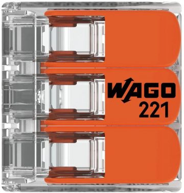 Universal quick connector LINE/WIRE 3x 0.2-4mm2 WAGO 221-413 (1 pc.)