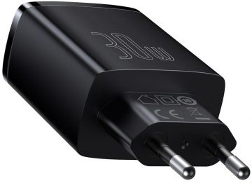 Baseus kompaktiškas greitas įkroviklis CCXJ-E01 30W 2x USB-A 1x USB-C PD 3.0 QC 3.0 BLACK