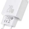 Baseus kompaktne kiirlaadija CCXJ-B02 20W 1x USB-A 1x USB-C PD 3.0 QC 3.0 VALGE