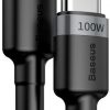 USB-C / USB-C КАБЕЛЬ Baseus Cafule CATKLF-ALG1 200 см 100 Вт 5 А PD 2.0 QC 3.0 ЧЕРНЫЙ/СЕРЫЙ В ЧЕХЛЕ