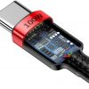 USB-C / USB-C kabelis Baseus Cafule CATKLF-AL91 200cm 100W 5A PD 2.0 QC 3.0 BLACK IN COVER