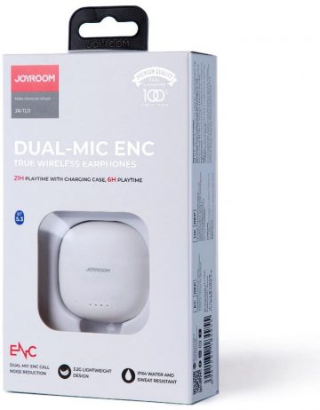TWS Joyroom bezvadu austiņas JR-TL11 ENC IPX4 BT 5.3 White White
