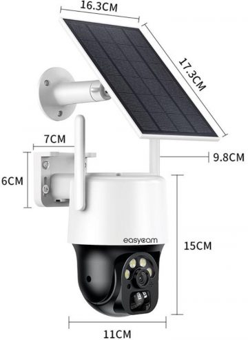 EasyCam IP PTZ kamera saules bezvadu WiFi Tuya 3MP 4x tālummaiņa EC-3PT4DL-S