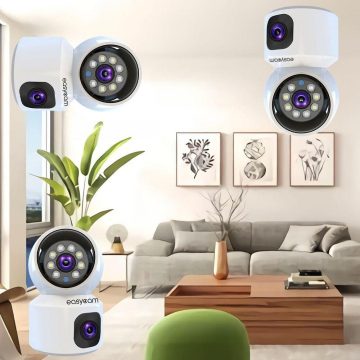 EasyCam IP PTZ kamera iekštelpām duālā WiFi Tuya 4MP (2MP + 2MP) EC-4PT2DL-FL