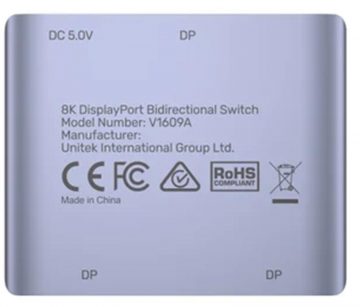 Uniteki kahesuunaline DP 1.4 8K 2-on-1 lüliti