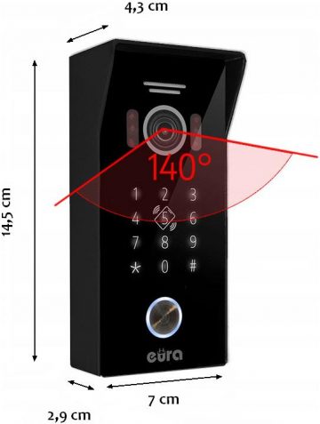 EURA VDP-99C5 WIDEOFON TELEFONS balts, WiFi, RFID, TUYA