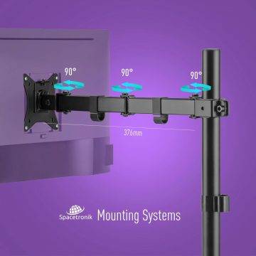 Grozāms galda stiprinājums 1 monitoram Spacetronik SPA-112