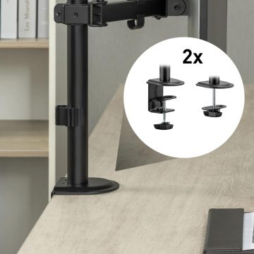 Шарнирное крепление для стола для 3 мониторов Spacetronik SPA-130 Шарнирное крепление для стола для 3 мониторов Spacetronik SPA-130