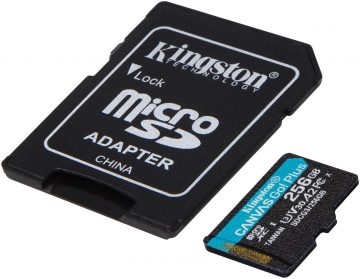 Kingston Canvas Go Plus microSDXC C10 UHS-I 256 GB atmiņas karte