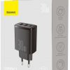 Baseus kompaktiškas greitas įkroviklis CCXJ-E01 30W 2x USB-A 1x USB-C PD 3.0 QC 3.0 BLACK