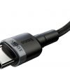 USB-C / USB-C КАБЕЛЬ Baseus Cafule CATKLF-ALG1 200 см 100 Вт 5 А PD 2.0 QC 3.0 ЧЕРНЫЙ/СЕРЫЙ В ЧЕХЛЕ