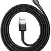 Кабель USB-A/Lightning для iPhone Baseus Cafule CALKLF-BG1 100 см Apple 2.4A ЧЕРНО-СЕРЫЙ