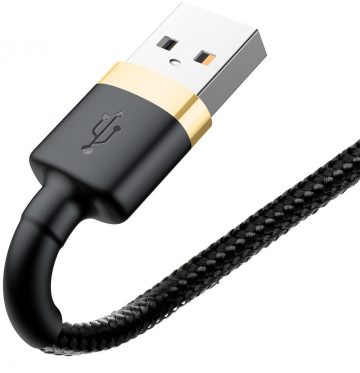 USB-A / Lightning iPhone kabelis Baseus Cafule CALKLF-BV1 100cm Apple 2.4A BLACK & GOLD IN COVER USB-A / Lightning iPhone kabelis Baseus Cafule CALKLF-BV1 100cm Apple 2.4A BLACK & GOLD IN COVER