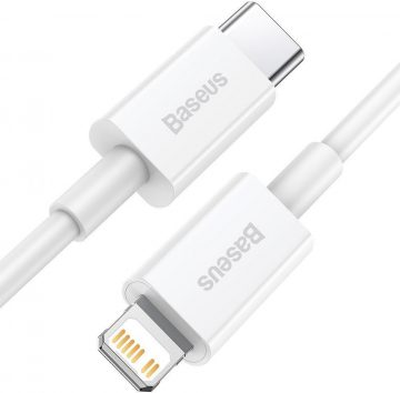 USB-C / Lightning iPhone laidas Baseus Superior CATLYS-A02 1m 20W PD greitas įkrovimas WHITE PREMIUM