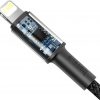Кабель USB-C/Lightning для iPhone Baseus Cafule CATLGD-A01, 2 м, 20 Вт, PD, быстрая зарядка, черный, с чехлом