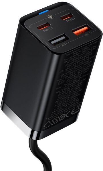 Настольное зарядное устройство Baseus GaN 3 Pro CCGP040101 65 Вт 2x USB-A 2x USB-C PD 3.0 QC 4.0