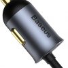 Автомобильное зарядное устройство Baseus Share Together 120 Вт 3 А 3x USB-A 1x USB-C PD 20 Вт QC 3.0 на кабеле