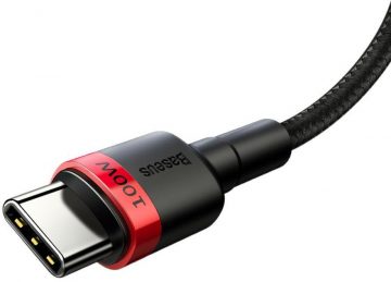 USB-C / USB-C kabelis Baseus Cafule CATKLF-AL91 200cm 100W 5A PD 2.0 QC 3.0 BLACK IN COVER