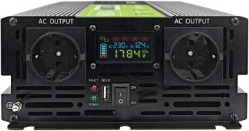 Green Cell strāvas invertors LCD 12V/230V 2000W/4000W tīrs sinusoidāls