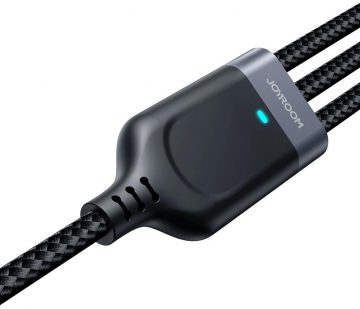 Joyroom 3-in-1 USB-A / USB-C micro-USB Lightning kabelis S-1T3018A18 120cm 2.4A, pīts, melns