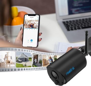 Reolink Argus ECO-V2 melna 3MP C tipa IP kamera ar akumulatoru