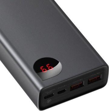 Powerbank Baseus Adaman Digital Display PPIMDA-D01 20000mAh 65W PD QC 3.0 2x USB-A 1x USB-C + KĀBEĻŠ