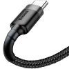 USB-A / USB-C kabelis Baseus Cafule CATKLF-CG1 200cm 2A QC 3.0 BLACK/GREY IN nailono apvalkalas