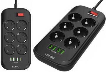 LDNIO SE6403 удлинитель на 6 розеток + удлинитель на 4 USB-порта
