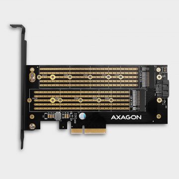 Axagon PCEM2-D PCIe NVME + SATA M.2 adapteris