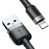 USB-A / Lightning iPhone kabelis Baseus Cafule CALKLF-AG1 50cm Apple 2.4A BLACK/GREY KABELIS