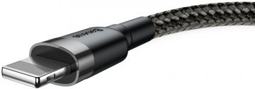 Кабель USB-A/Lightning для iPhone Baseus Cafule CALKLF-BG1 100 см Apple 2.4A ЧЕРНО-СЕРЫЙ
