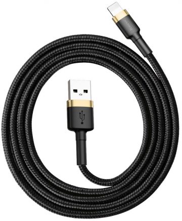 USB-A / Lightning iPhone kabelis Baseus Cafule CALKLF-BV1 100cm Apple 2.4A BLACK & GOLD IN COVER USB-A / Lightning iPhone kabelis Baseus Cafule CALKLF-BV1 100cm Apple 2.4A BLACK & GOLD IN COVER