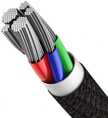 Кабель USB-C/Lightning для iPhone Baseus Cafule CATLGD-A01, 2 м, 20 Вт, PD, быстрая зарядка, черный, с чехлом