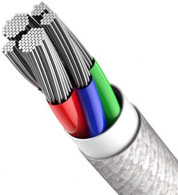 Кабель USB-C/Lightning для iPhone Baseus Cafule CATLGD-A02, 2 м, 20 Вт, PD, быстрая зарядка, белый, в чехле