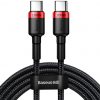 USB-C / USB-C kabelis Baseus Cafule CATKLF-AL91 200cm 100W 5A PD 2.0 QC 3.0 BLACK IN COVER