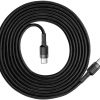 USB-C / USB-C CABLE Baseus Cafule CATKLF-HG1 200cm 60W 3A PD 2.0 QC 3.0 BLACK/GREY IN COVER