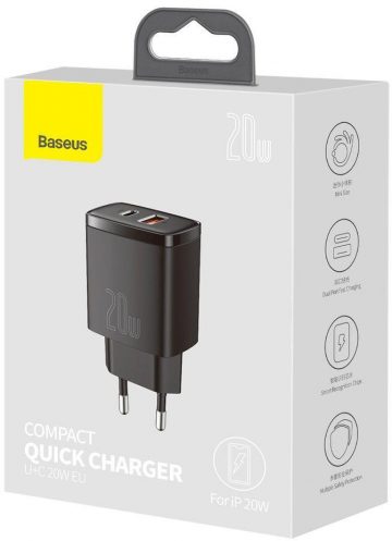Baseuse kompaktne kiirlaadija CCXJ-B01 20W 1x USB-A 1x USB-C PD 3.0 QC 3.0 MUST