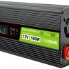 Zaļās šūnas PowerInverter LCD 12V / 230V 500W/1000W TĪRA SINUSOIDA