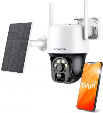 EasyCam IP PTZ kamera saules bezvadu WiFi Tuya 3MP 4x tālummaiņa EC-3PT4DL-S