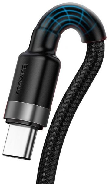 USB-A / USB-C KABELIS Baseus Cafule CATKLF-PG1 100cm SuperCharge 40W 5A QC 3.0 IN PLATE