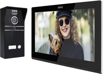 EURA VDP-98C5 ВИДЕОДОМОФН черный, wi-fi, Туя EURA VDP-98C5 ВИДЕОДОМОФН черный, wi-fi, Туя