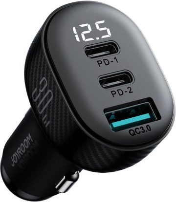 Joyroom auto lādētājs JR-CCD04 30W 4A 2x USB-C 1x USB-A PD QC 3.0